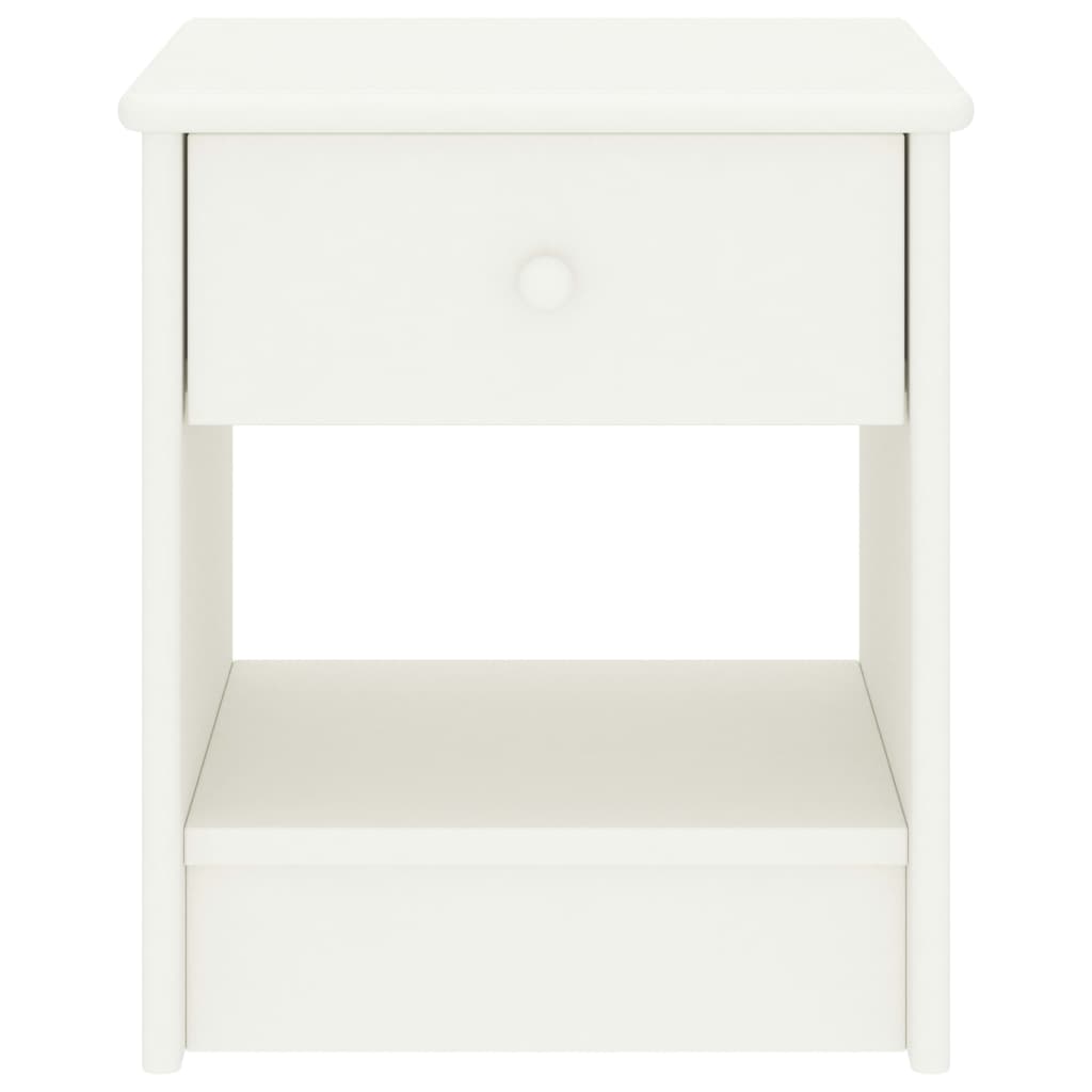 Mesa de cabeceira 35x30x40 cm madeira de pinho maciça branco