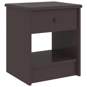 Mesa de cabeceira 35x30x40 cm pinho maciço castanho-escuro