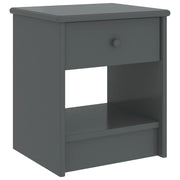 Mesa de cabeceira 35x30x40 cm pinho maciço cinzento-escuro