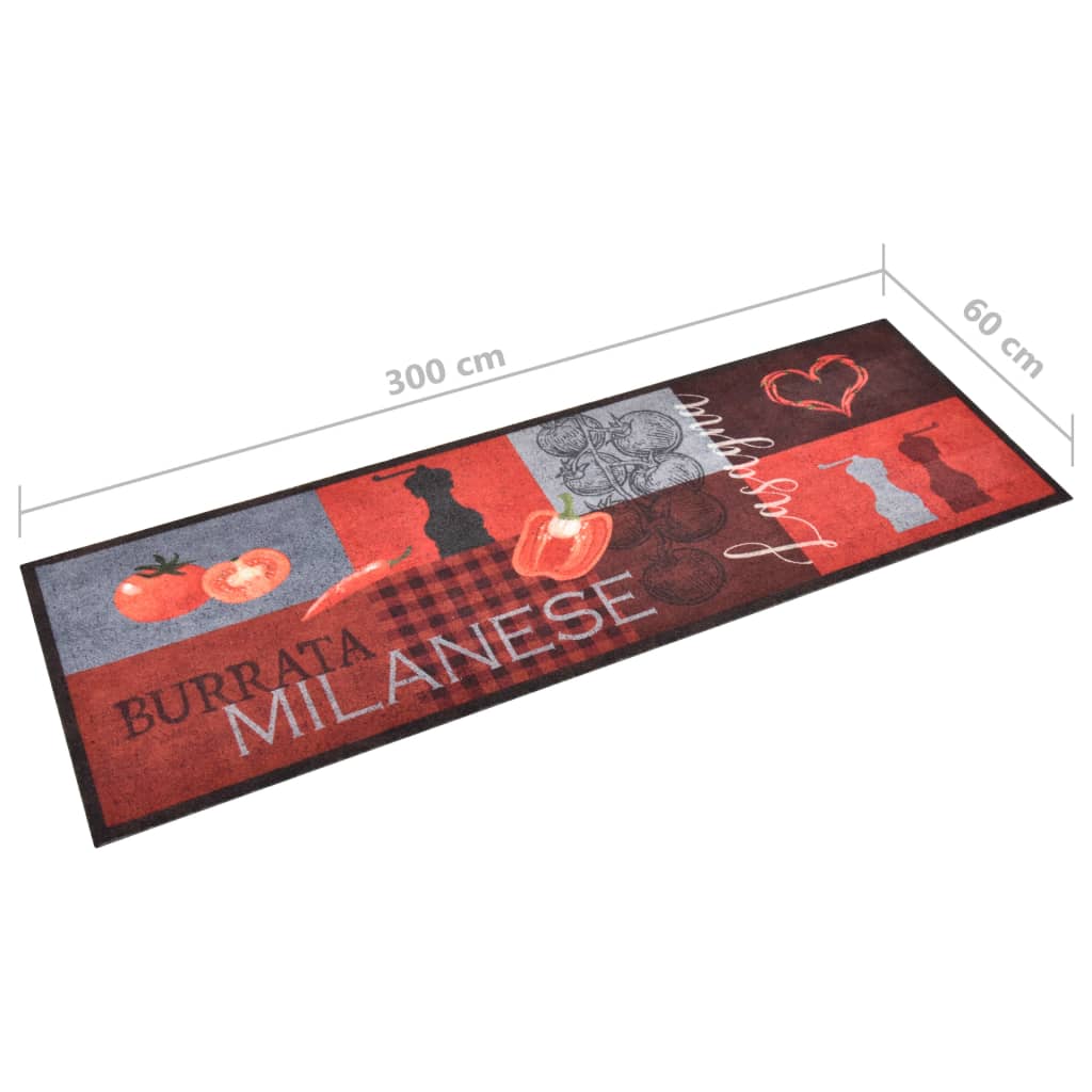 Tapete de cozinha lavável com design tomates 60x300 cm