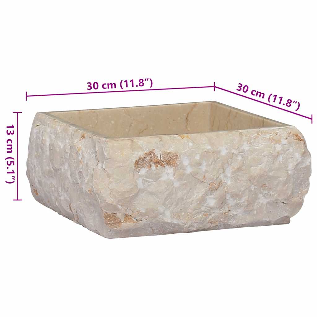 Lavatório 30x30x13 mármore cor creme