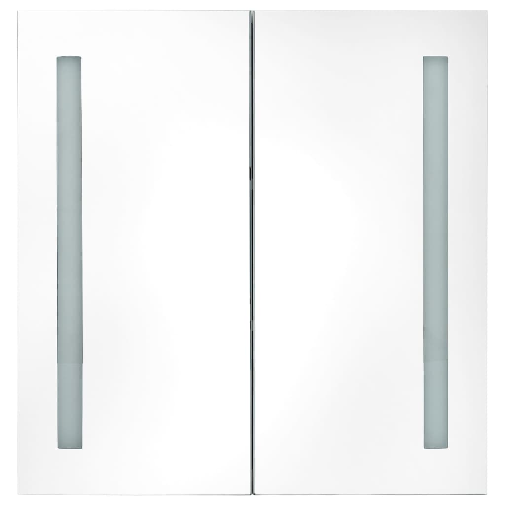 Armário espelhado casa de banho LED 62x14x60cm cinzento cimento