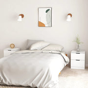 Mesas de cabeceira 2 pcs 40x40x50 cm contraplacado branco