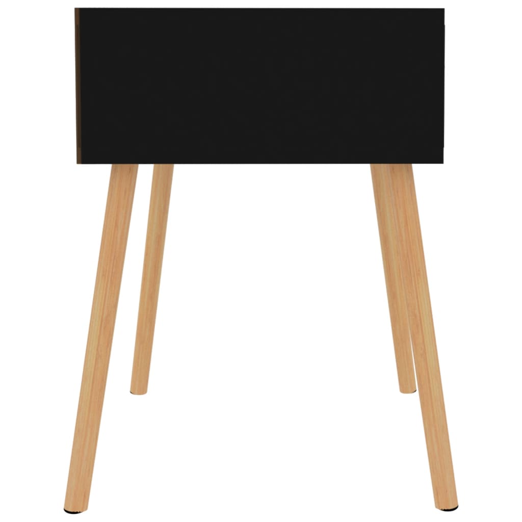 Mesas de cabeceira 2 pcs derivados de madeira preto brilhante