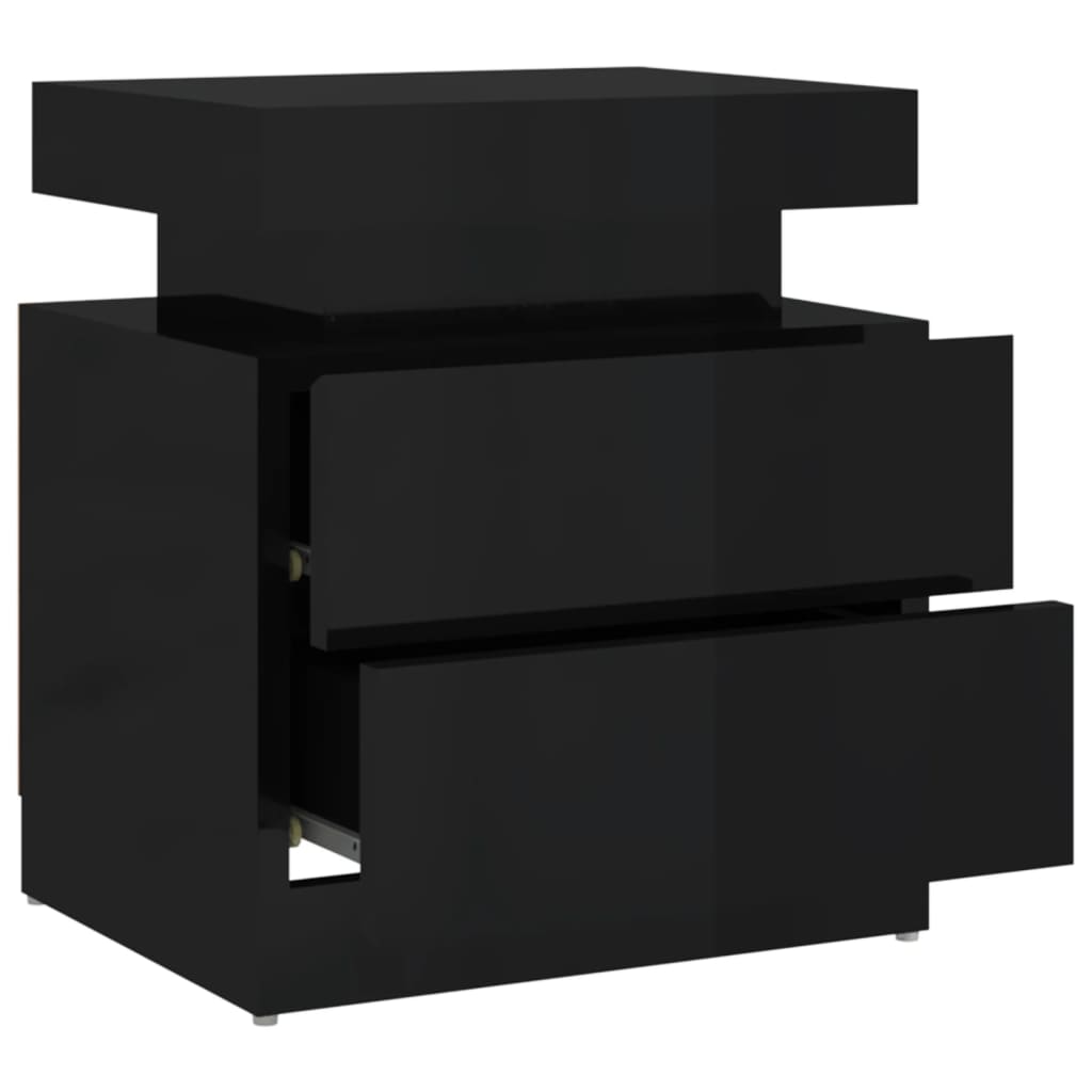 Mesa de cabeceira 40x35x65 cm derivados madeira preto brilhante