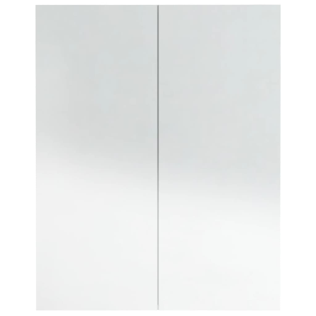 Armário espelhado p/ casa banho 60x15x75cm MDF branco brilhante