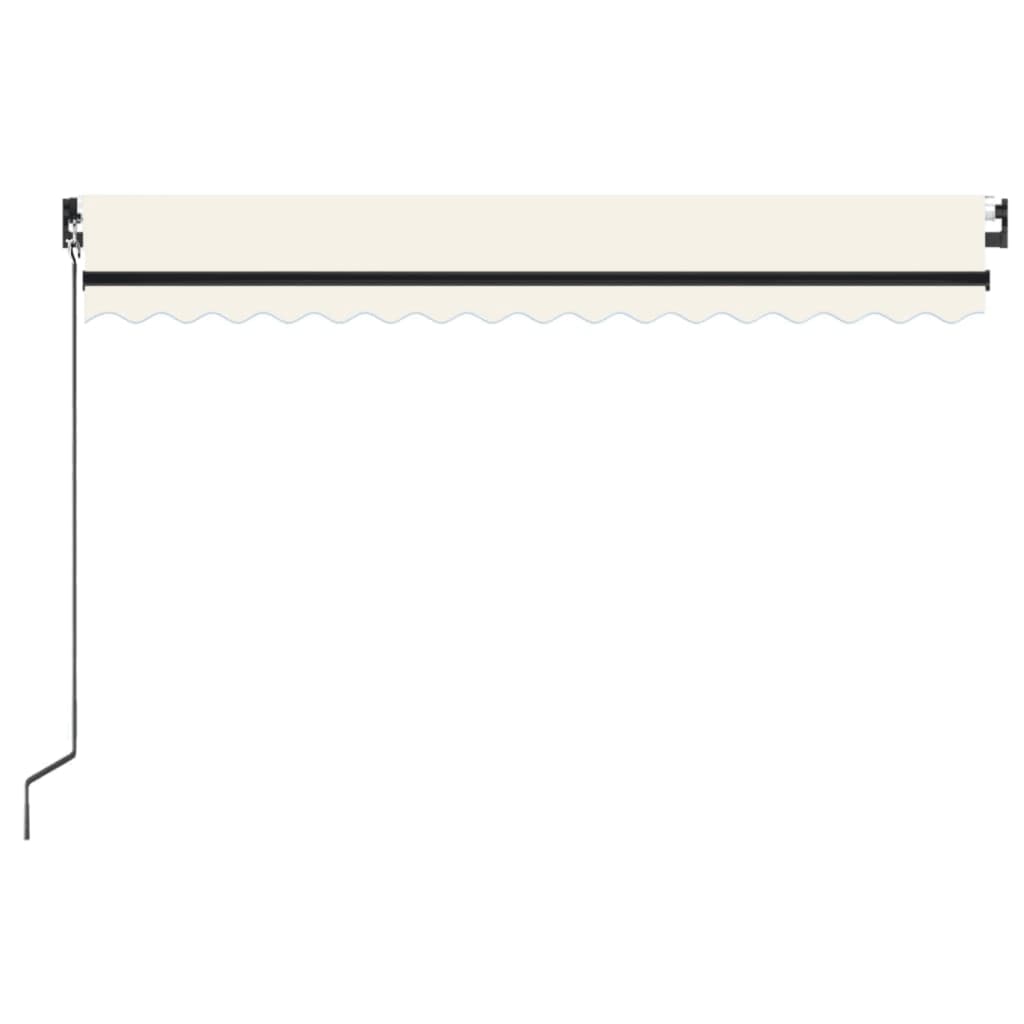 Toldo retrátil manual com LED 450x350 cm cor creme