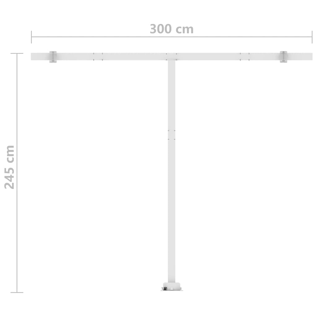 Toldo automático independente 300x250 cm azul e branco