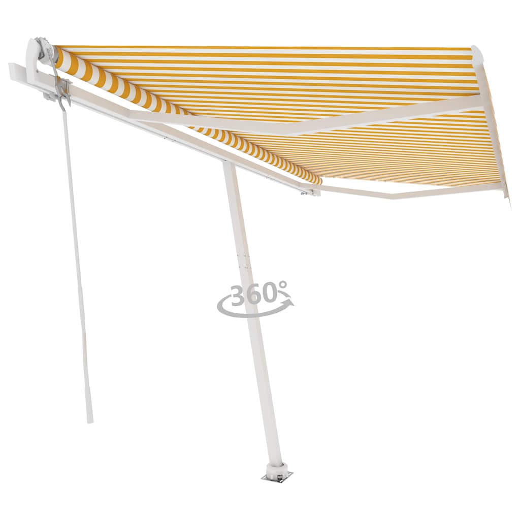 Toldo automático independente 400x300 cm amarelo e branco