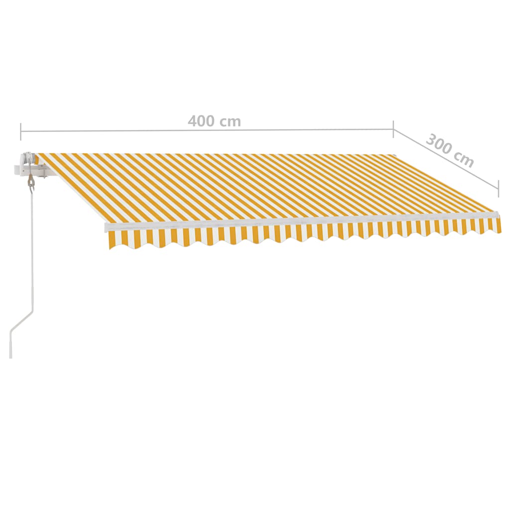 Toldo automático independente 400x300 cm amarelo e branco