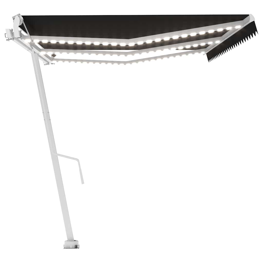 Toldo automático com LED e sensor de vento 600x300 cm antracite