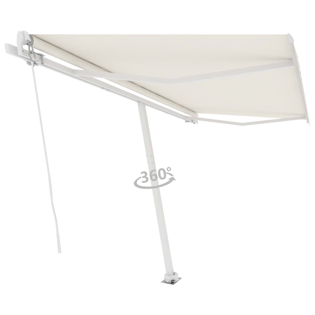 Toldo retrátil manual independente 450x350 cm cor creme