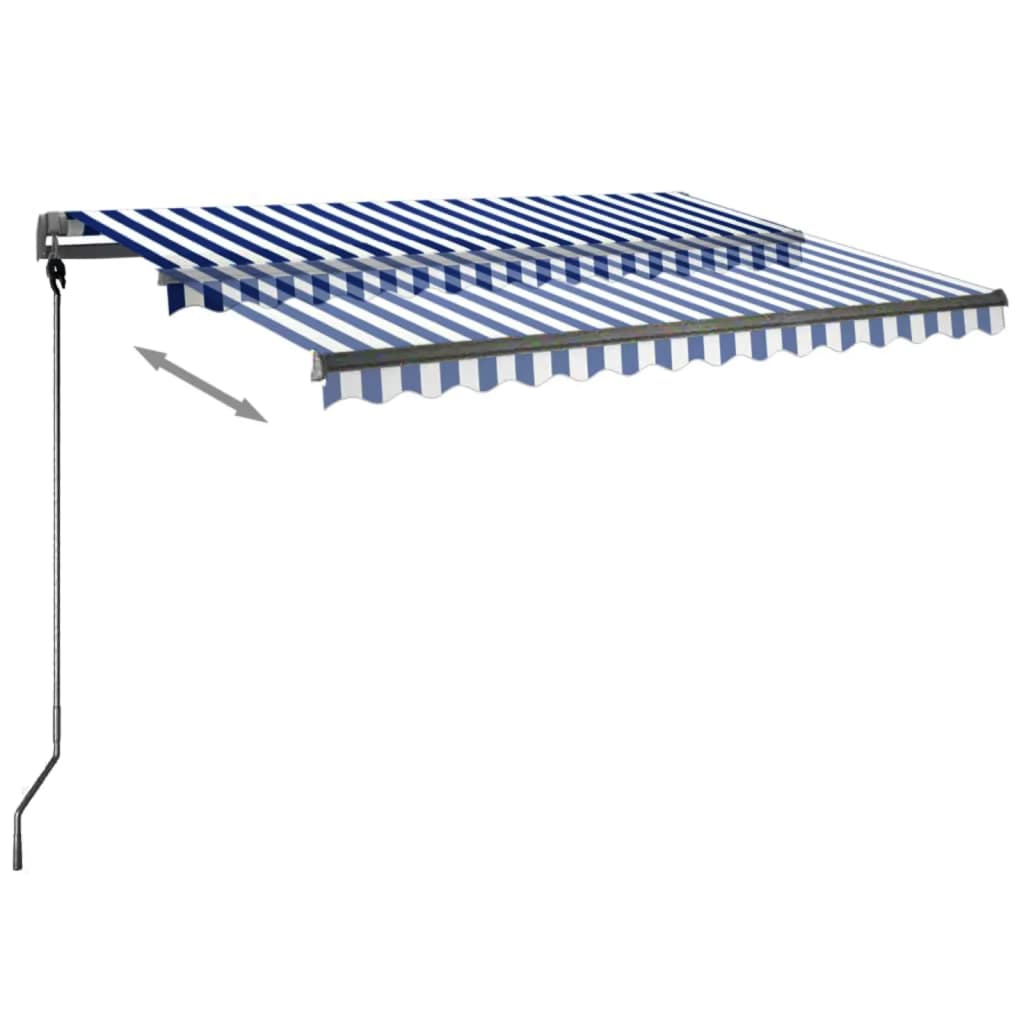 Toldo automático independente 300x250 cm azul e branco