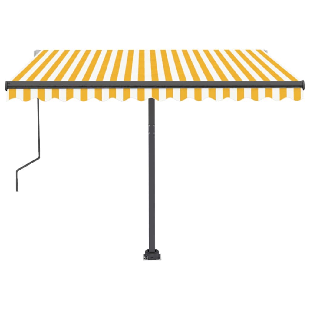 Toldo automático independente 300x250 cm amarelo e branco