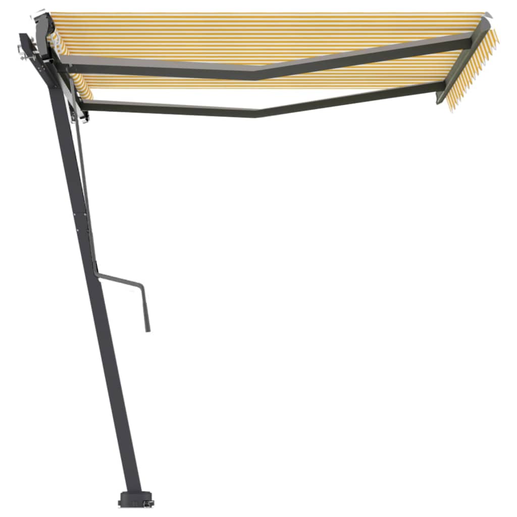 Toldo automático independente 300x250 cm amarelo e branco
