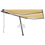 Toldo autom. LED e sensor de vento 450x300 cm amarelo/branco