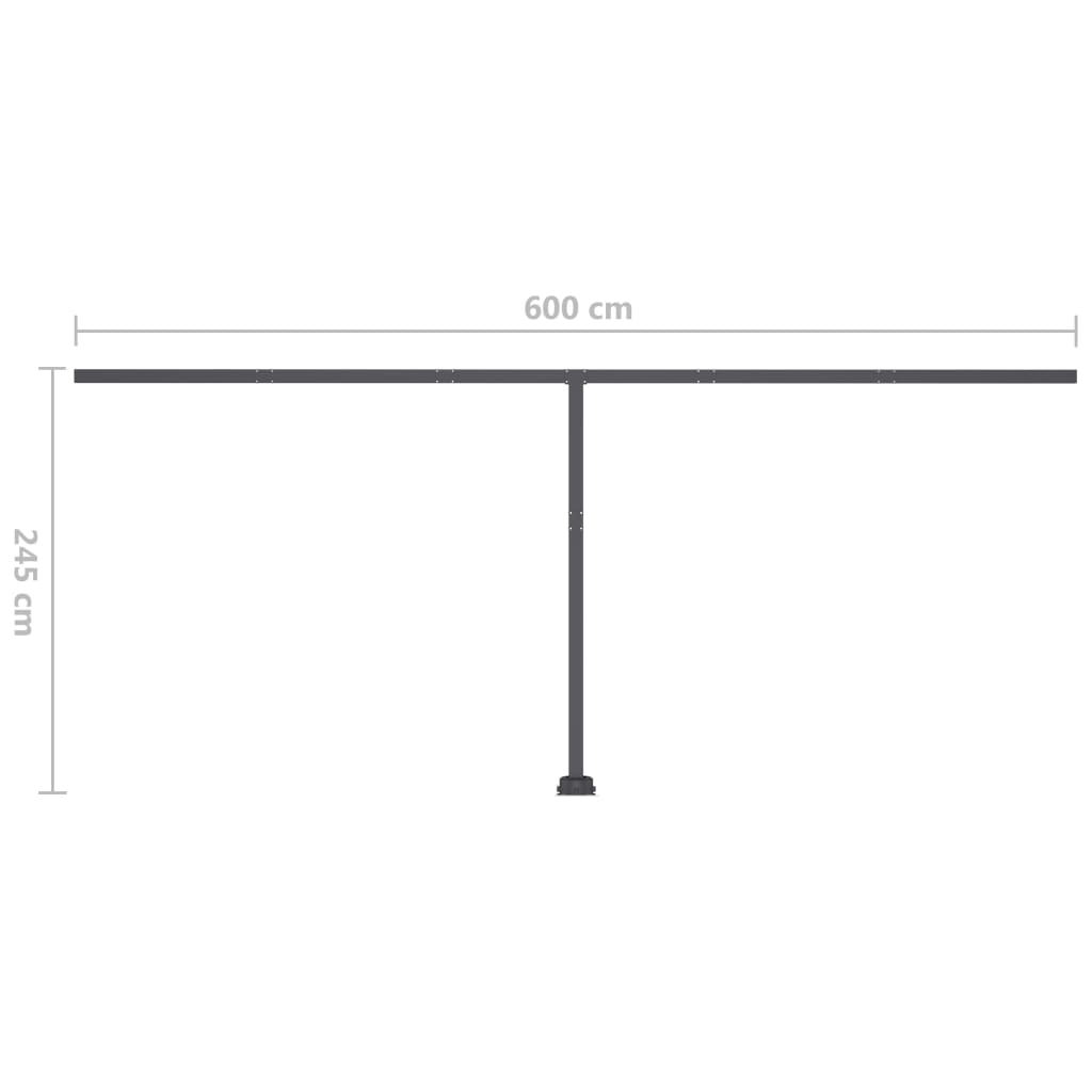 Toldo retrátil manual independente 600x300 cm azul e branco