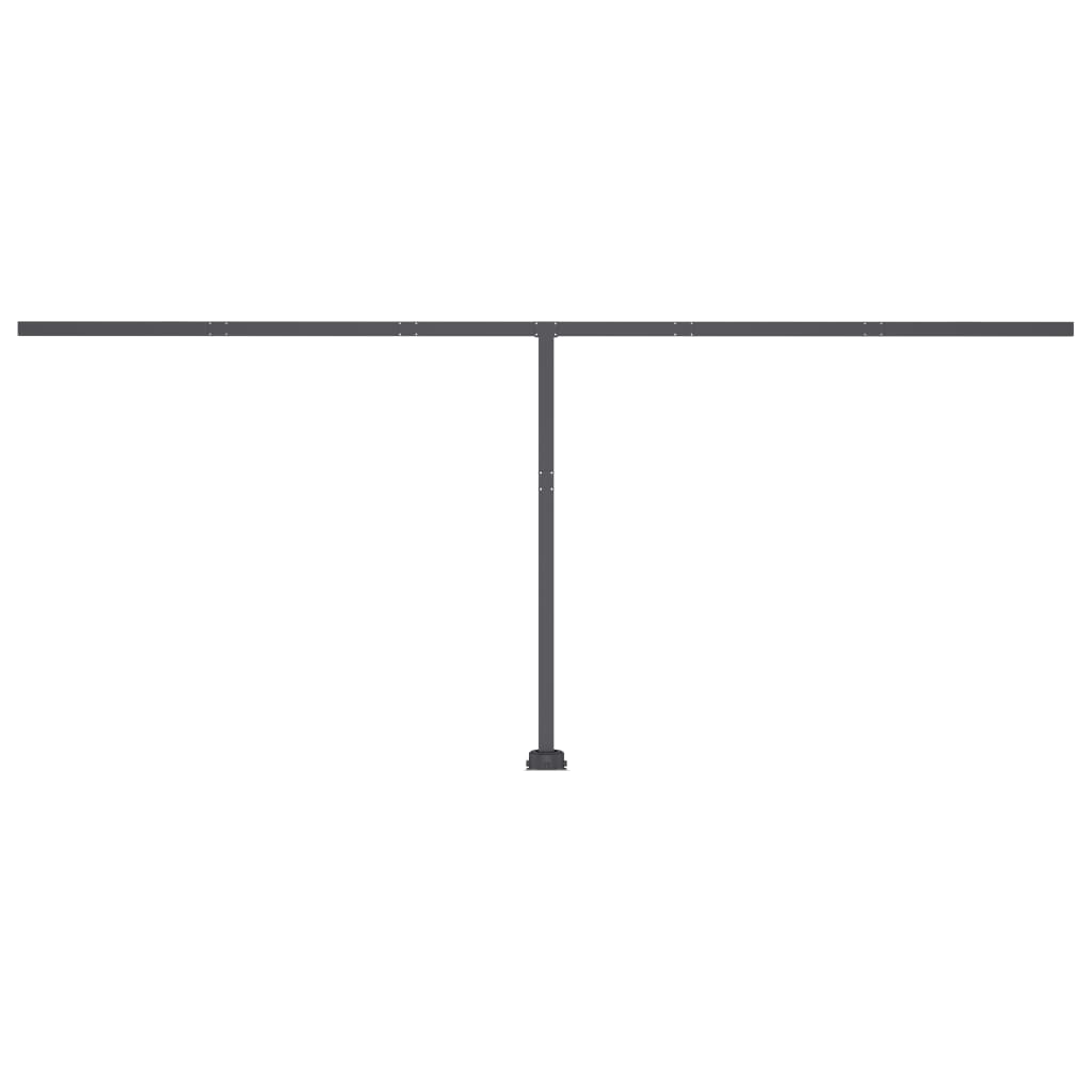 Toldo retrátil manual com LED 600x300 cm azul e branco