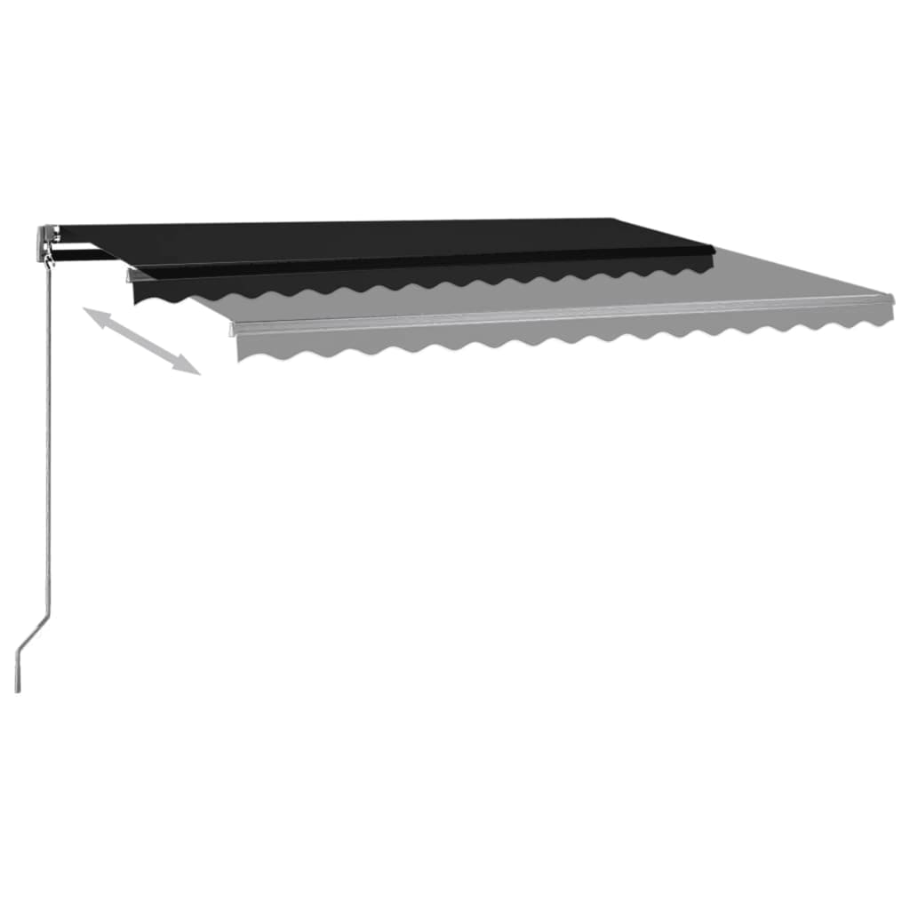 Toldo automático com LED e sensor de vento 400x350 cm antracite