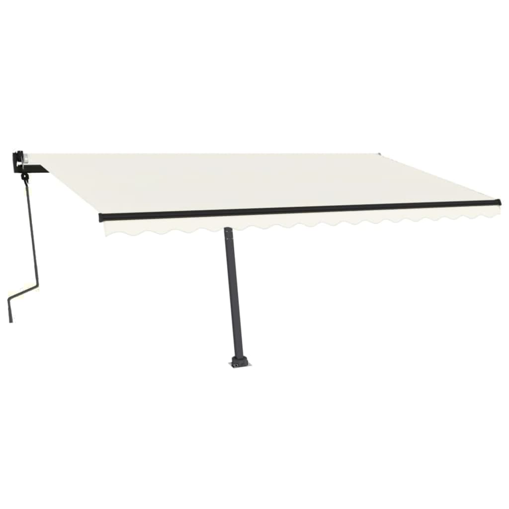 Toldo retrátil manual com LED 450x350 cm cor creme