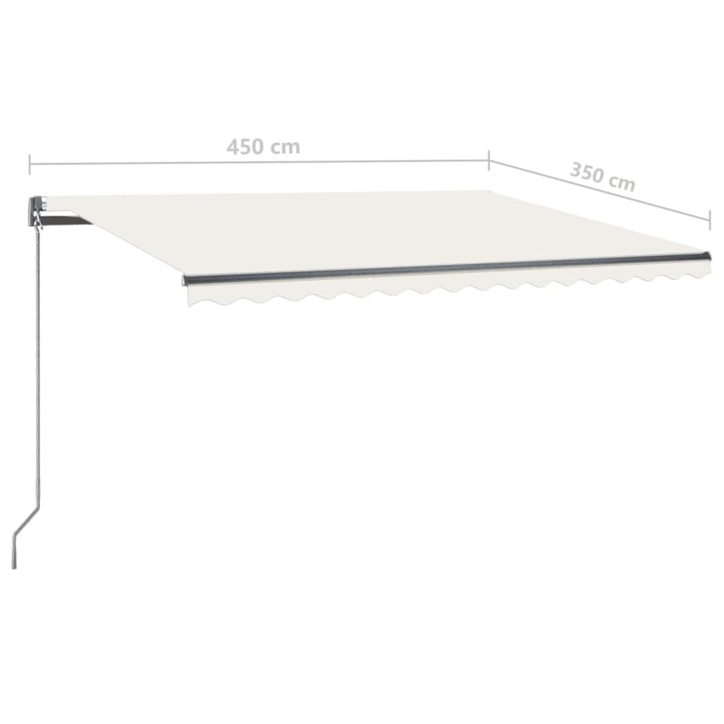 Toldo retrátil manual com LED 450x350 cm cor creme