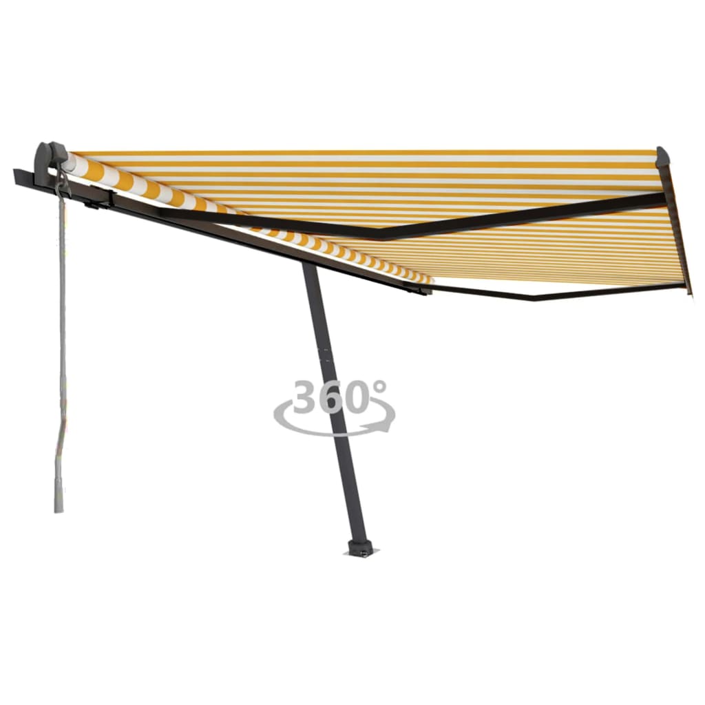 Toldo automático independente 450x350 cm amarelo e branco