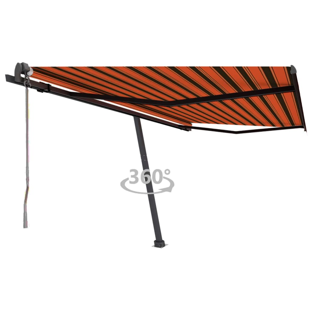 Toldo automático independente 450x350 cm laranja e castanho