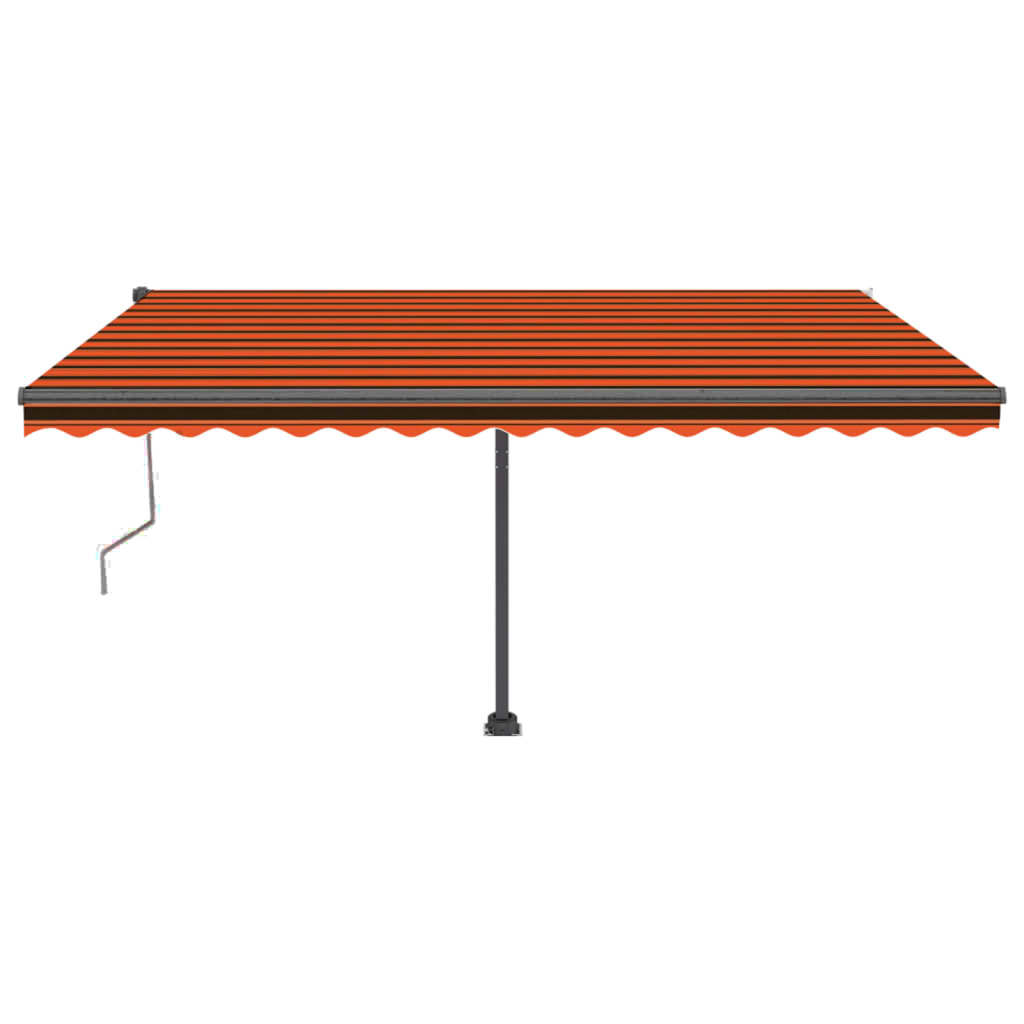 Toldo automático independente 450x350 cm laranja e castanho