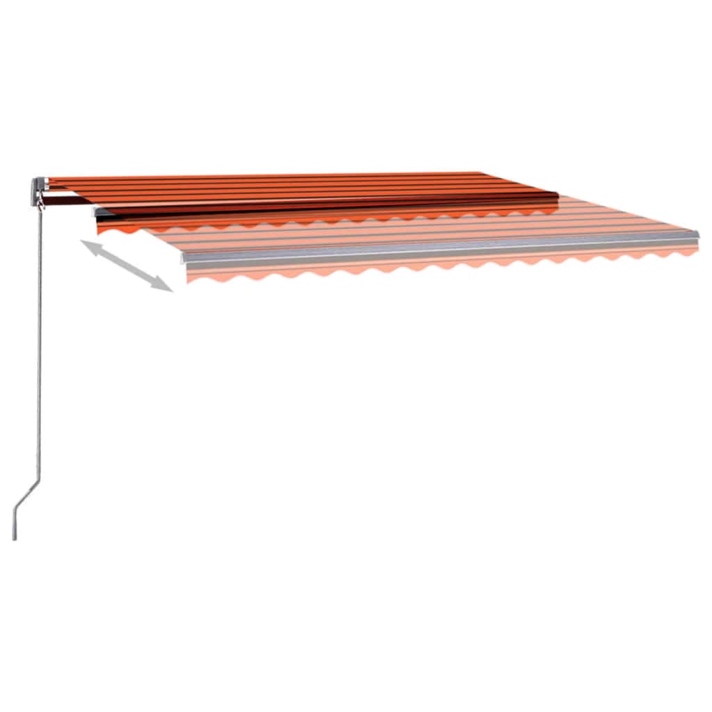 Toldo automático independente 450x350 cm laranja e castanho