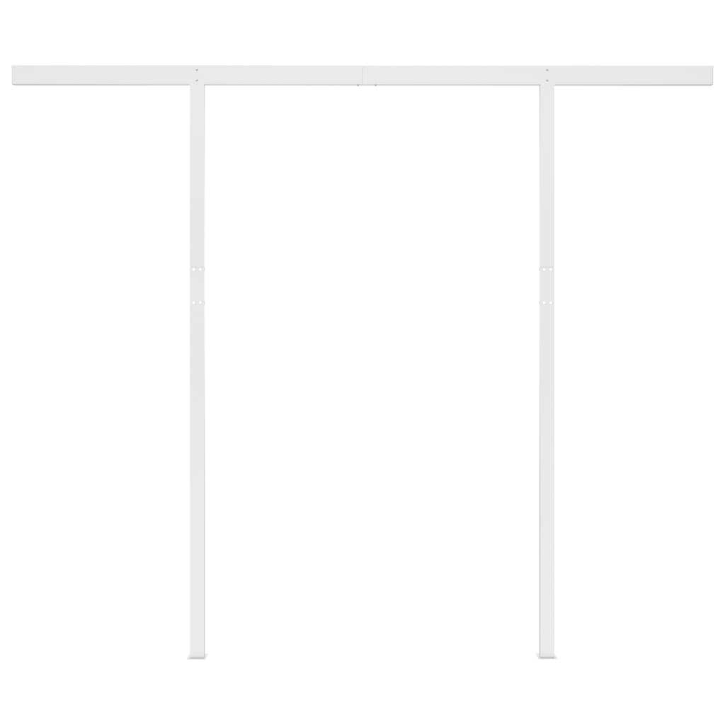 Toldo retrátil automático com postes 3x2,5 m amarelo e branco