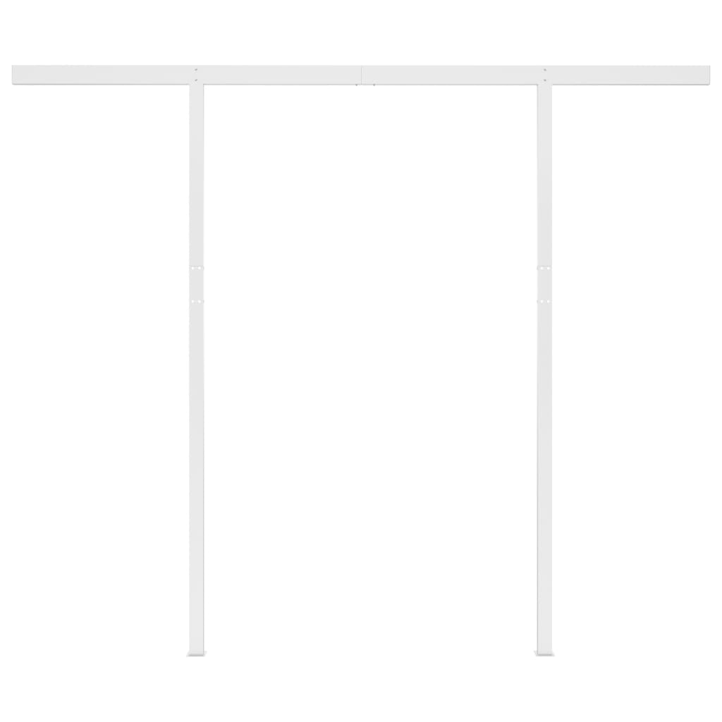 Toldo retrátil manual com postes 3,5x2,5 m azul e branco