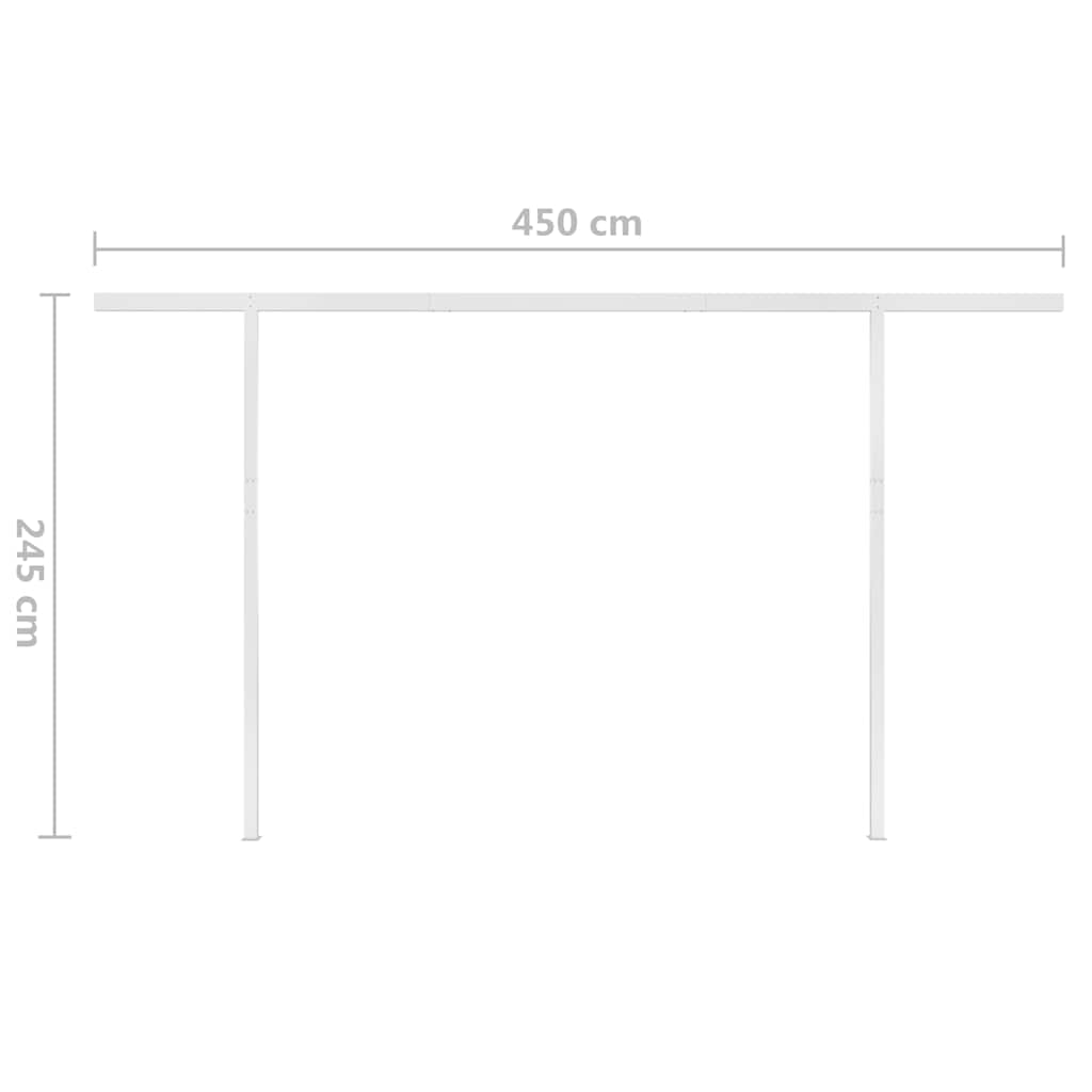 Toldo retrátil manual com luzes LED 4x3 m cor creme