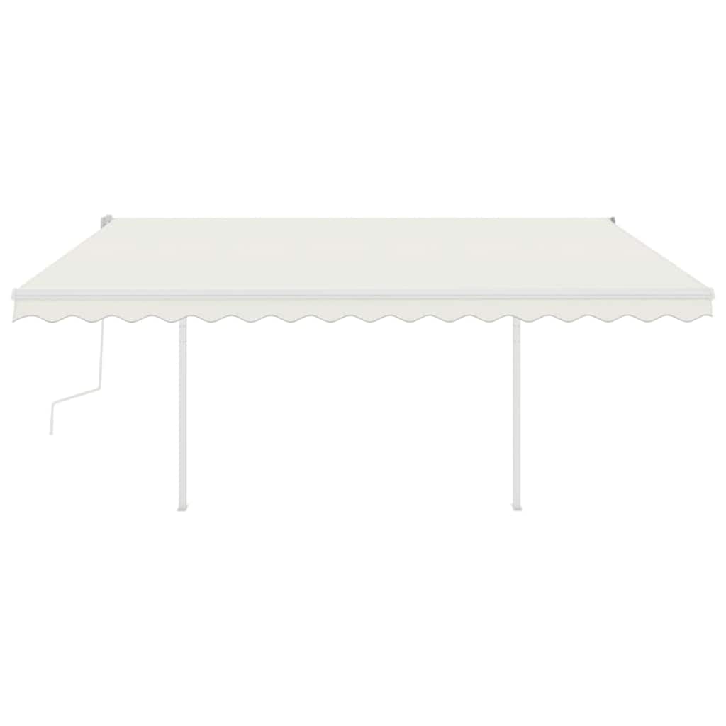 Toldo retrátil manual com luzes LED 4x3 m cor creme