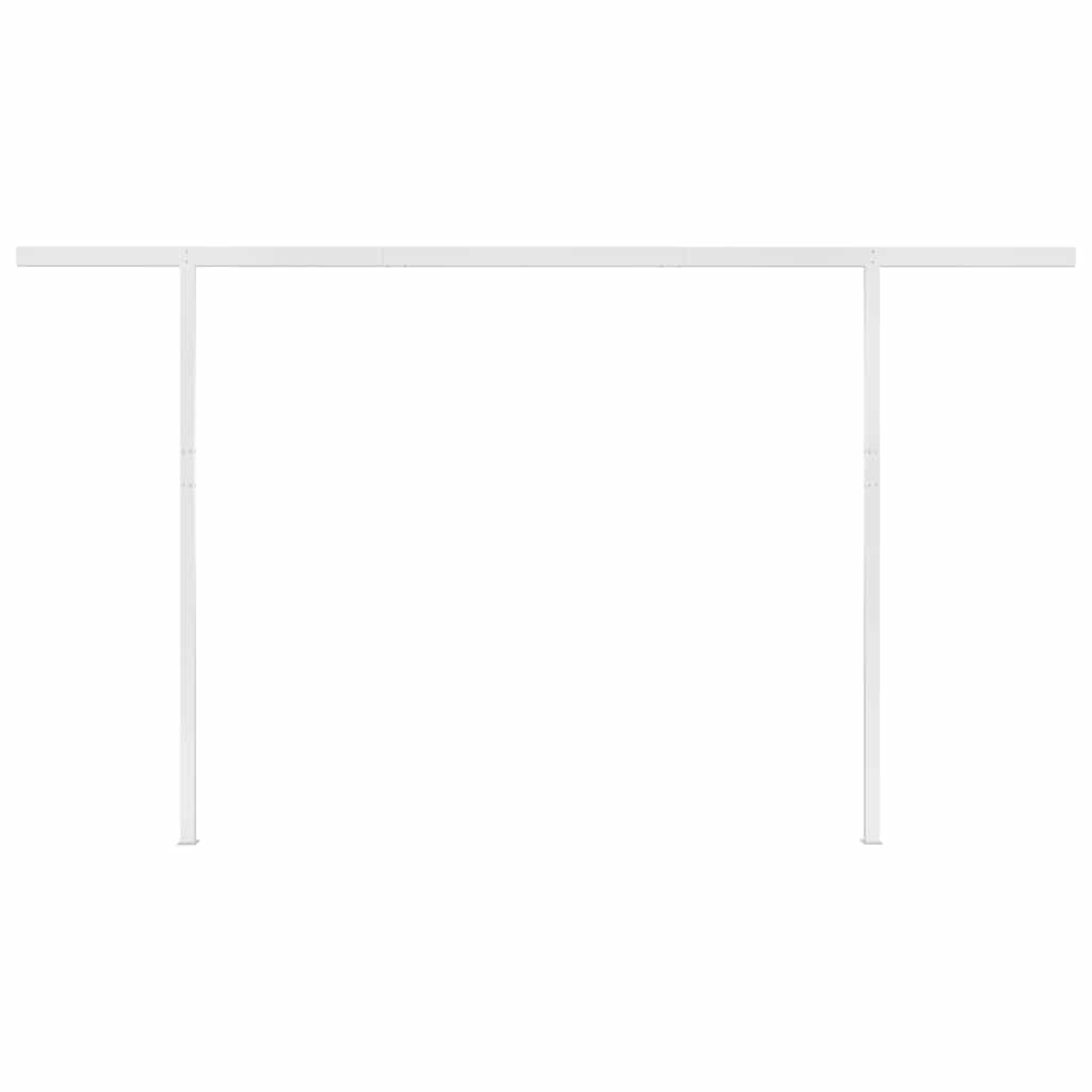 Toldo retrátil manual com luzes LED 4x3 m cor creme