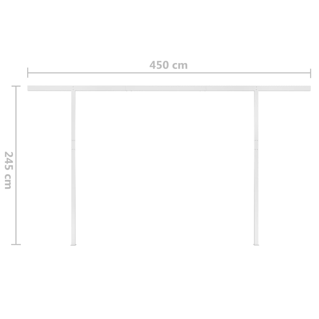 Toldo retrátil automático com postes 4,5x3,5 m cor creme