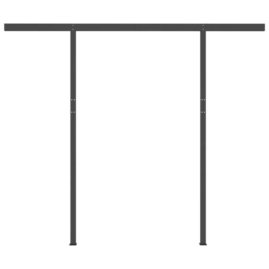 Toldo retrátil manual com LED 3,5x2,5 m laranja e castanho