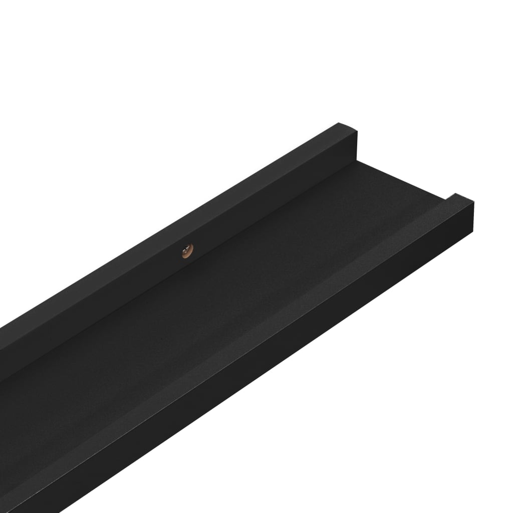 Prateleiras de parede 4 pcs 100x9x3 cm preto
