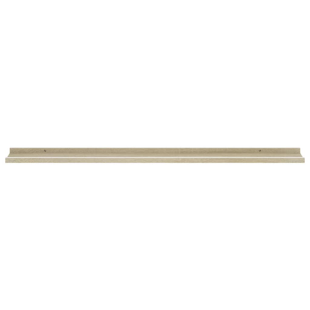 Prateleiras de parede 2 pcs 115x9x3 cm branco e carvalho sonoma