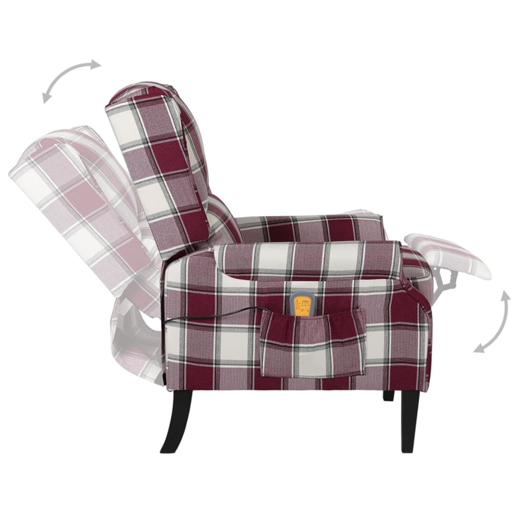 Poltrona de massagens reclinável tecido vermelho