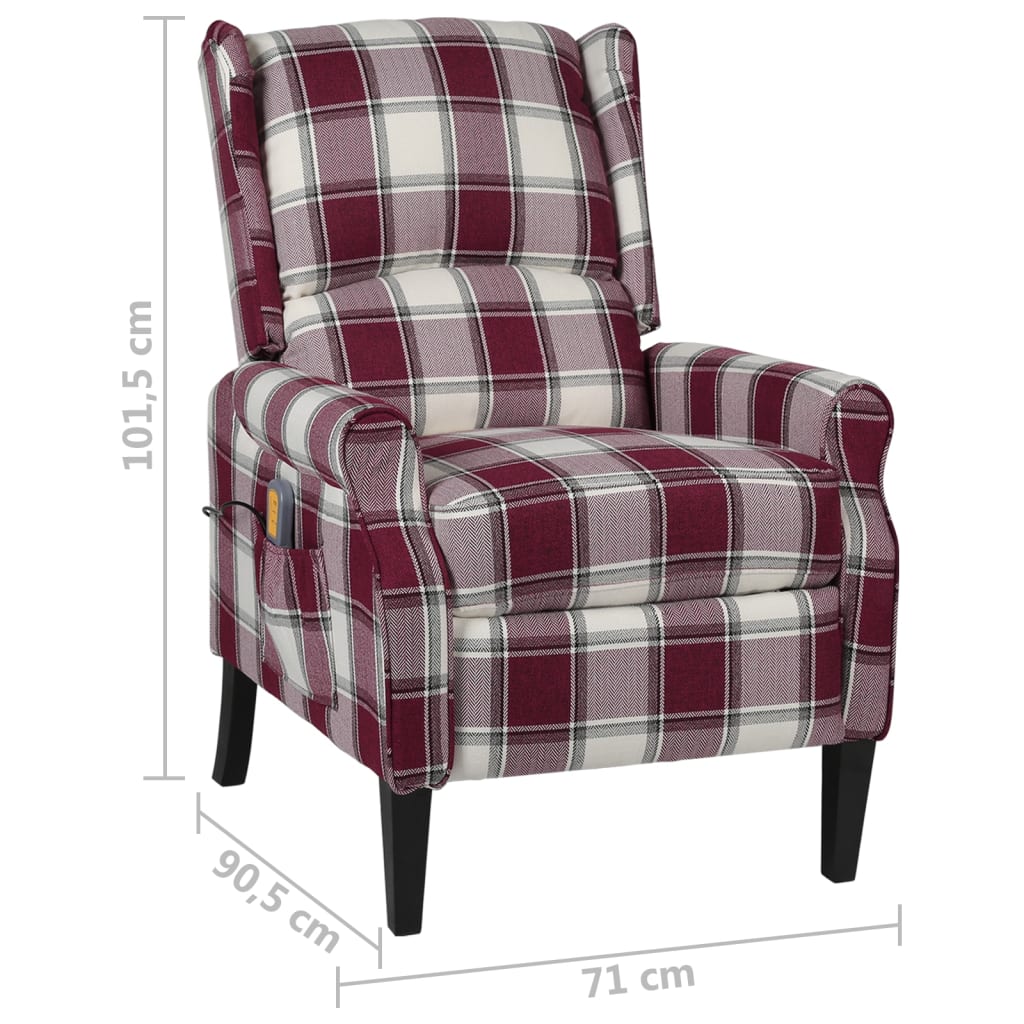 Poltrona de massagens reclinável tecido vermelho