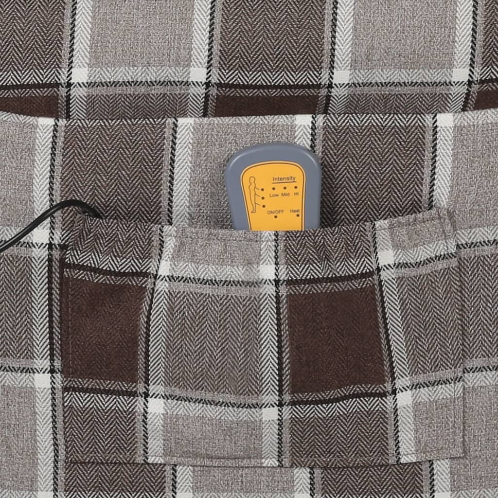 Poltrona de massagens reclinável tecido castanho