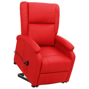 Poltrona elevatória couro artificial vermelho