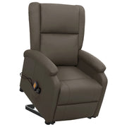 Poltrona de massagens elevatória couro artificial cinzento