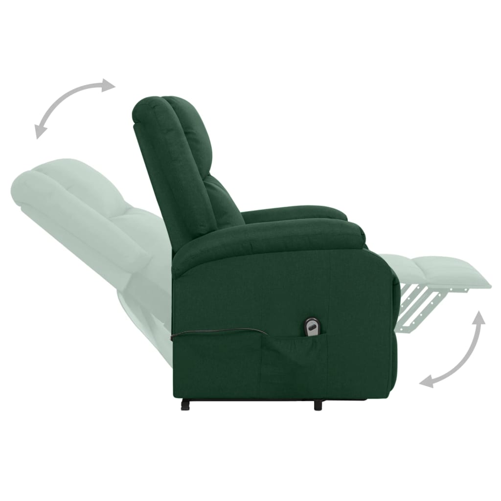 Poltrona elevatória tecido verde-escuro