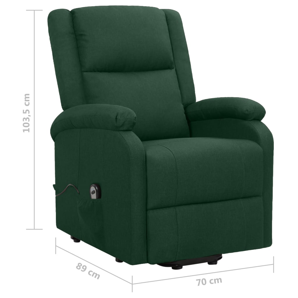 Poltrona elevatória tecido verde-escuro
