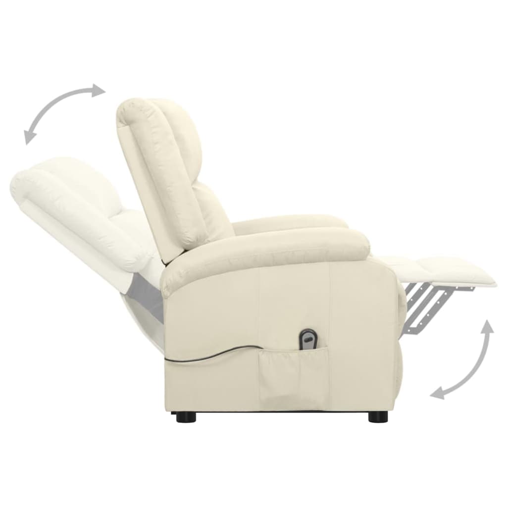 Poltrona elevatória tecido cor creme