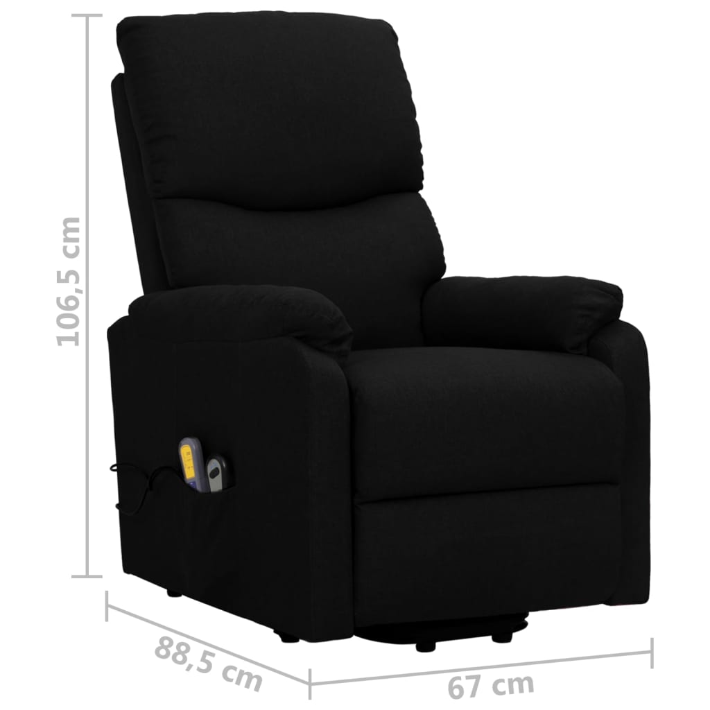 Poltrona de massagens elevatória tecido preto