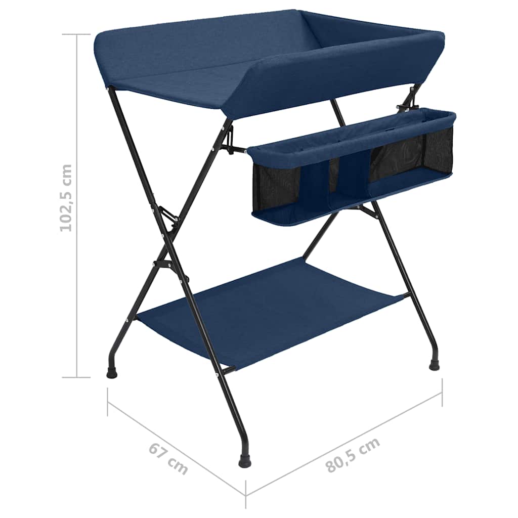 Mesa muda-fraldas ferro azul-marinho