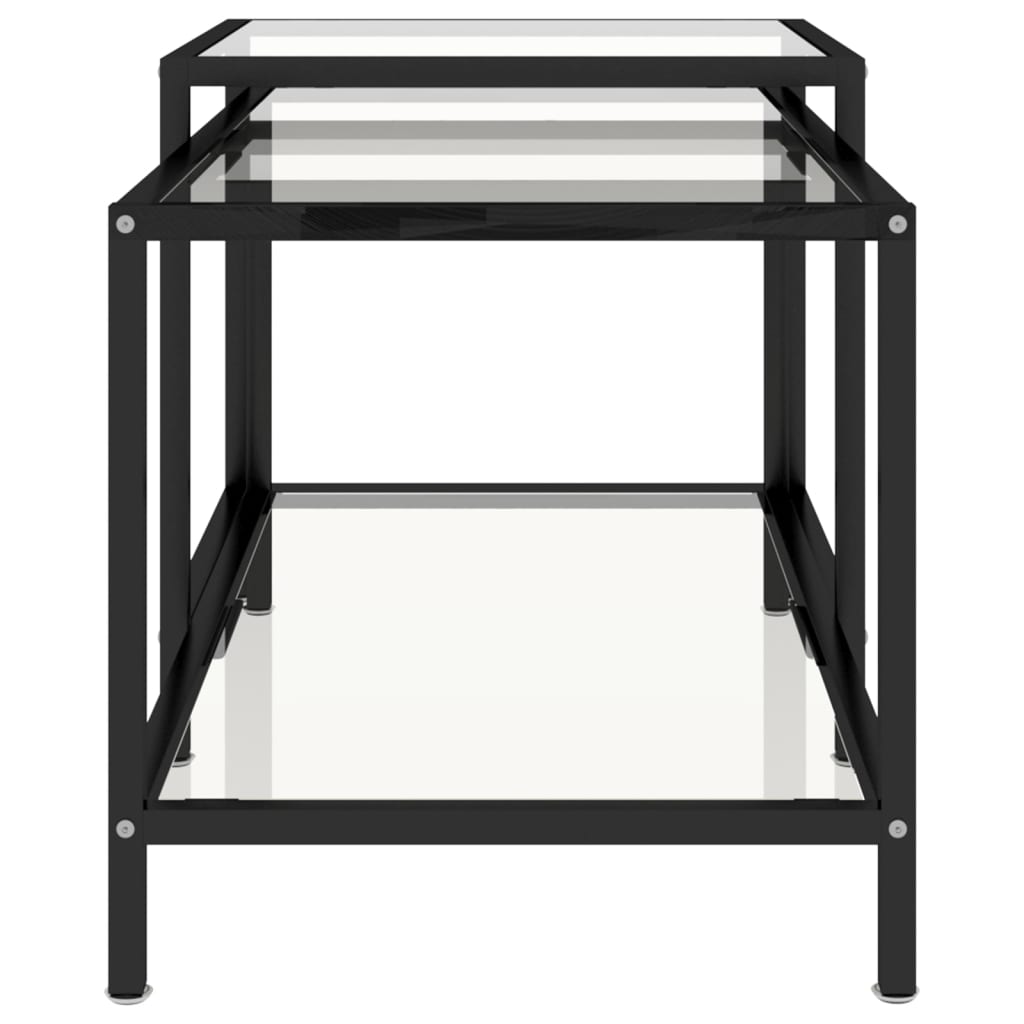 Mesas de centro 2 pcs vidro temperado transparente