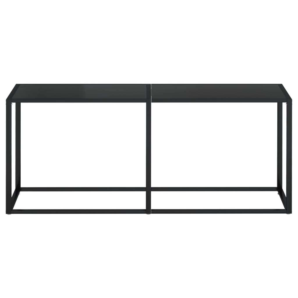Mesa consola preto 180x35x75,5 cm vidro temperado